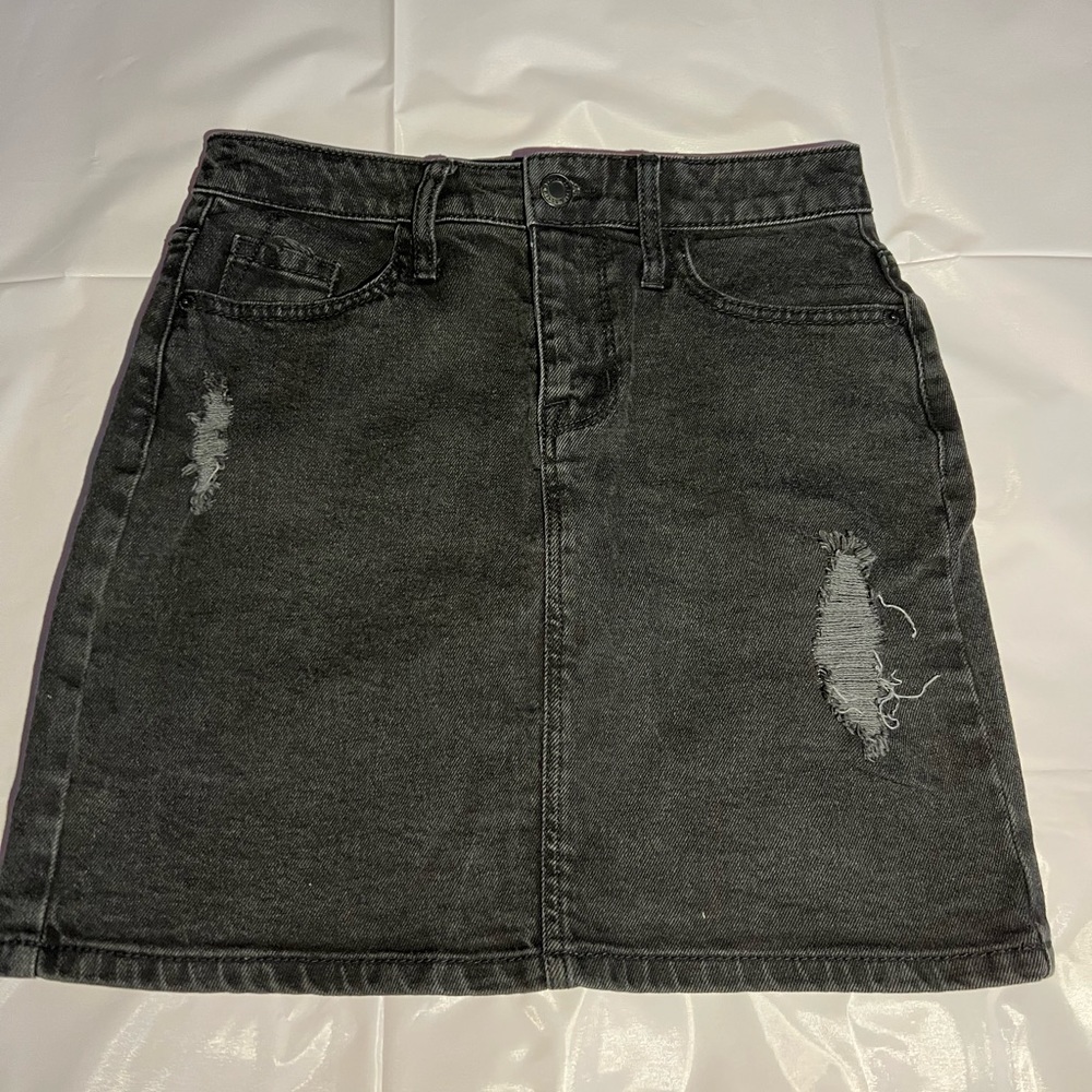 Black jean skirt